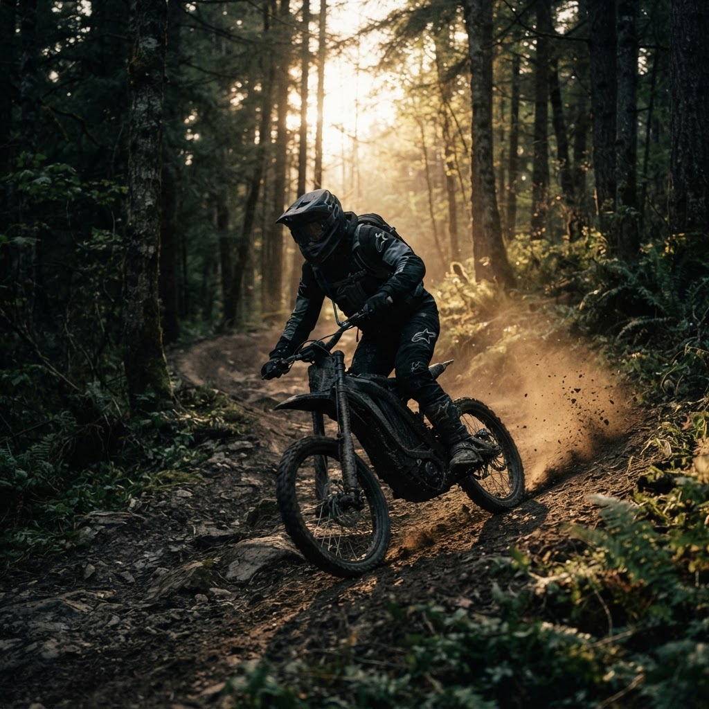 Jazda Sur-Ronem po leśnym szlaku off-road